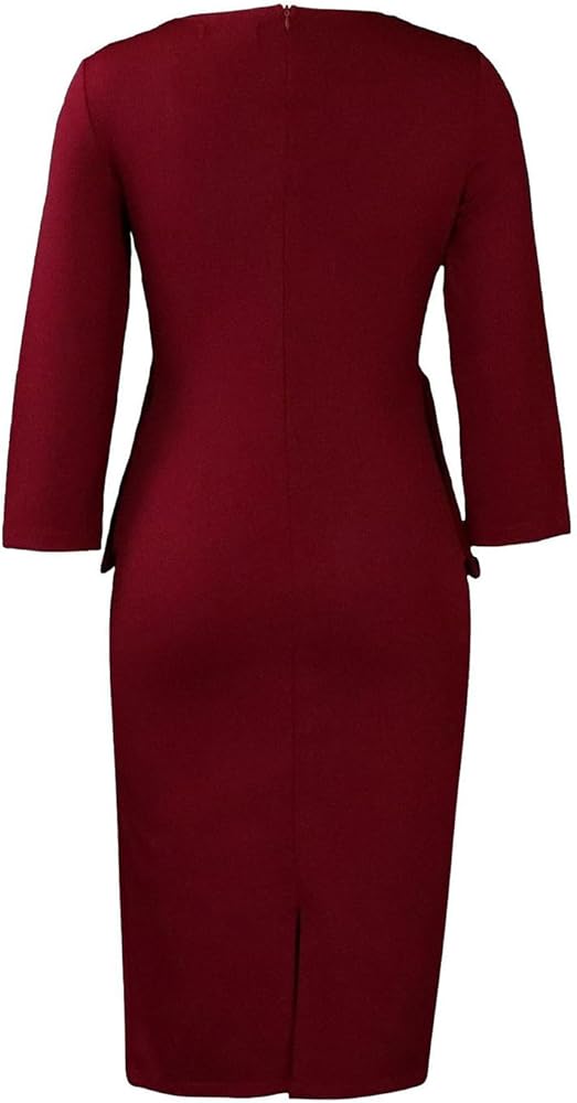 RICOCHO Cocktail Party Pencil Midi Dress Formal Office Work Sheath